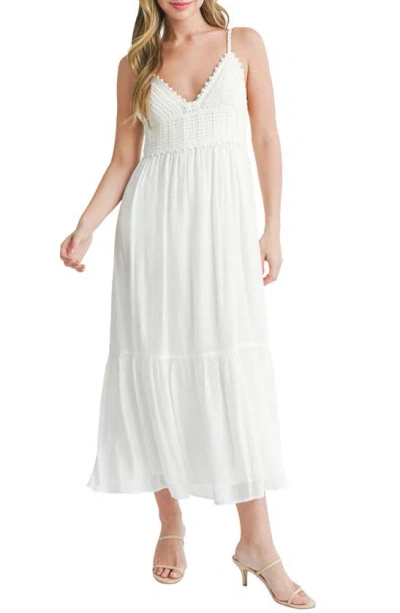 Lush Crochet Top Dress In White