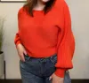 Lush Cropped Sweater In Orange In Orange