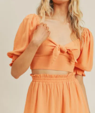 Lush Cropped Sweetheart Top In Tangerine In Pink