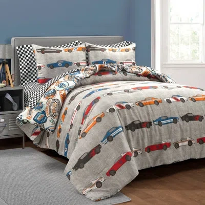 Lush Decor 100% Cotton Reversible 7 Piece Comforter Set In Blue