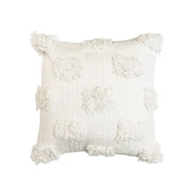 Lush Decor 100% Cotton Throw Square Pillow Cover & Insert In Off White