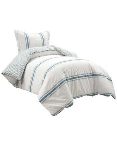 Lush Decor Lush Décor 2pc Farmhouse Back-to-campus Duvet Cover Set In Blue