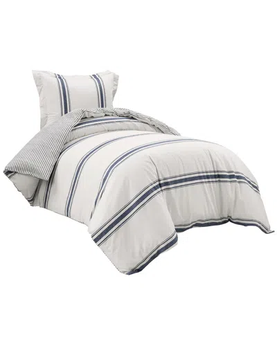 Lush Decor Lush Décor 2pc Farmhouse Back-to-campus Duvet Cover Set In Blue