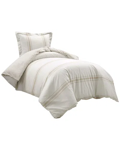 Lush Decor Lush Décor 2pc Farmhouse Back-to-campus Duvet Cover Set In Sand