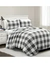 Lush Decor 3pc Plaid Lightweight All-season Comforter Set In Gray