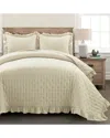 Lush Decor 3pc Reyna Reversible Oversized Quilt Set In Beige