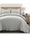 Lush Decor 3pc Reyna Reversible Oversized Quilt Set In Gray