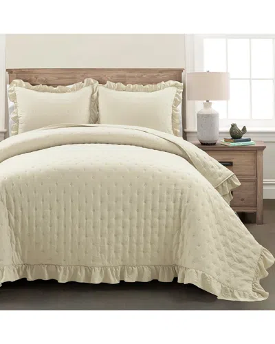 Lush Decor 3pc Reyna Reversible Oversized Quilt Set In Sand