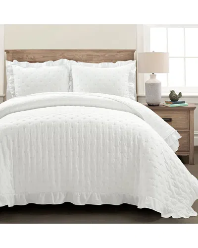 Lush Decor 3pc Reyna Reversible Oversized Quilt Set In White