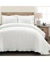 Lush Decor 3pc Reyna Reversible Oversized Quilt Set In White