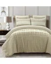 Lush Decor 5pc Mia Pleated Comforter Set In Beige