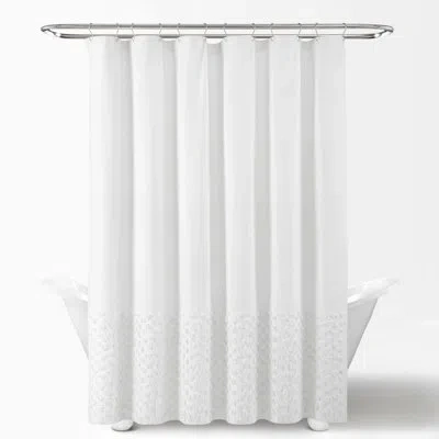 Lush Decor Abstract Single Shower Curtain In White