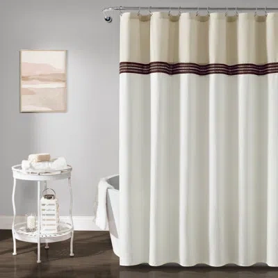 Lush Decor Aemillio Single Shower Curtain In Neutral