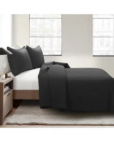 Lush Decor Lush Décor Ava Diamond Cotton Quilt Set In Black