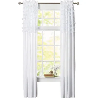Lush Decor Avery Solid Color Semi-sheer Thermal Rod Pocket Curtain Panels In White