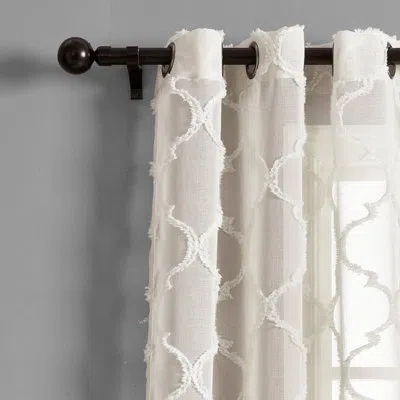 Lush Decor Avon Trellis Sheer Trellis Sheer Curtain Panels In Beige