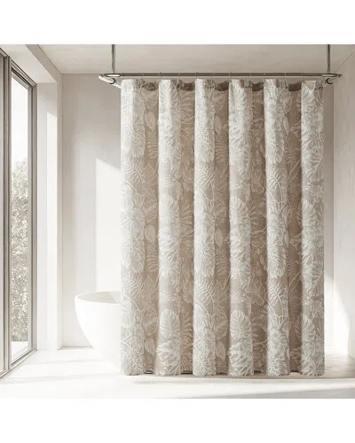 Lush Decor Lush Décor Bali Tropical Leaves Shower Curtain In Neutral