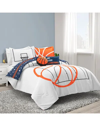 Lush Decor Lush Décor Basketball Game Reversible Oversized Comforter Set In White