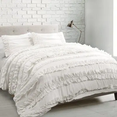 Lush Decor Belle Microfiber Traditional Comforter Set In White