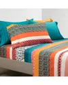 Lush Decor Boho Stripe Soft Sheet Set In Turquoise