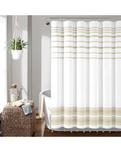 Lush Decor Lush Décor Breezy Chic Tassel Jacquard Cotton Blend Shower Curtain