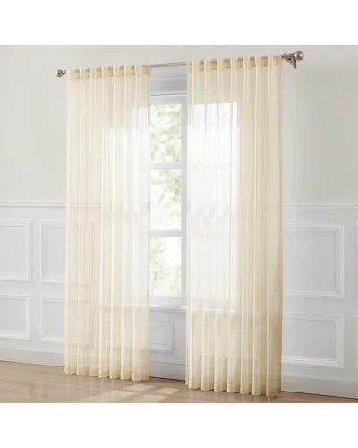 Lush Decor Lush Décor Calia Textured Stripe Sheer Window Curtain Panels In Neutral