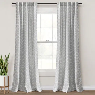 Lush Decor Charing Cotton Blend Curtain In Light Gray