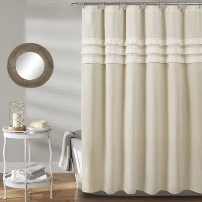 Lush Decor Ciel Tassel Single Shower Curtain In Neutral