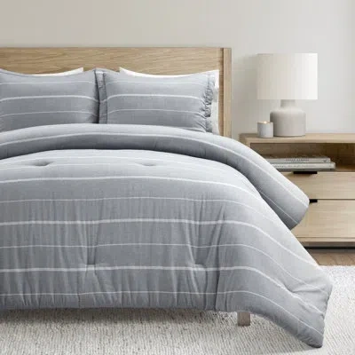 Lush Decor Classic Farmhouse Stripe Comforter Set 3pc Set In Blue