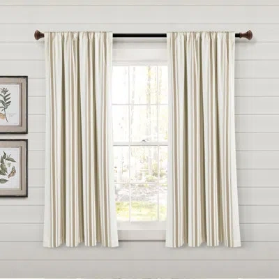 Lush Decor Cotton Blend Semi-sheer Rod Pocket Curtain Panels In Neutral
