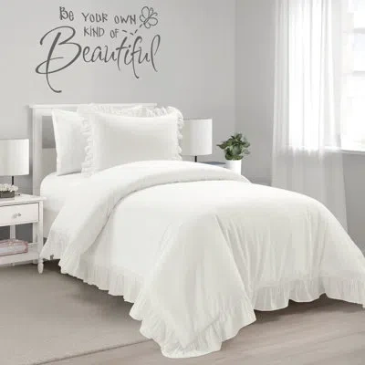 Lush Decor Cotton Duvet Cover Set In White