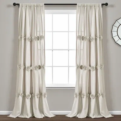 Lush Decor Darla Solid Semi-sheer Single Curtain Panel In Neutral