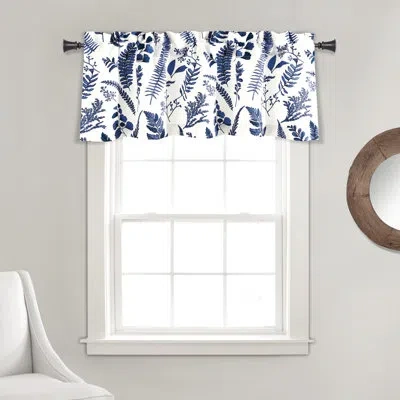 Lush Decor Devonia Allover Light Filtering Valance White/green Single 52x18+2 In White,navy