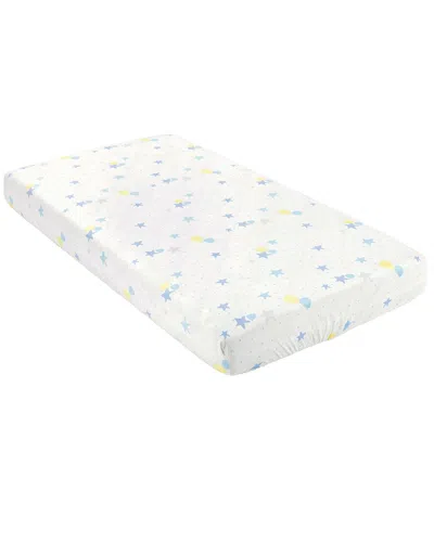 Lush Decor Elephant Balloon Stars Soft & Plush Fitted Crib Sheet In Gray