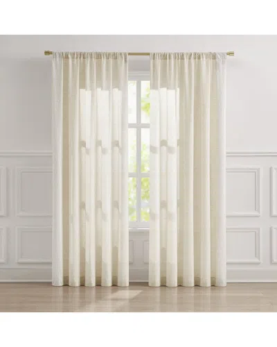 Lush Decor Lush Décor Emily Leaves Embroidered Window Curtain Panels In White