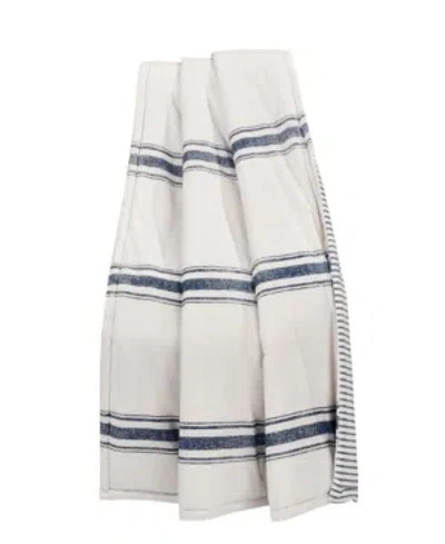 Lush Decor Farmhouse Stripe Throw, 50" X 60" In Navy