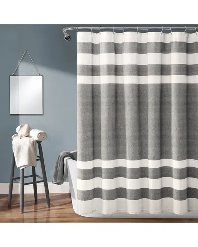 LUSH DECOR LUSH DECOR FASHION CAPE COD STRIPE YARN DYED COTTON SHOWER CURTAIN