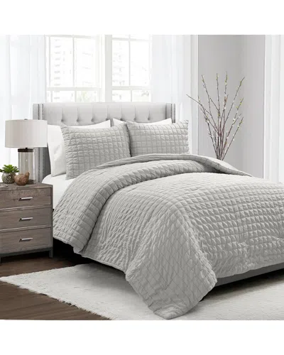 Lush Decor Fashion Crinkle Textured Dobby Comforter In Gray