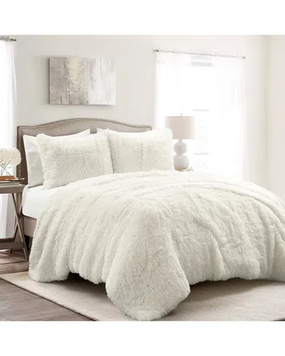 Lush Decor Fashion Emma Faux Fur Oversized Comforter In White