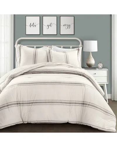 Lush Decor Fashion Farmhouse Stripe Comforter In Gray