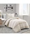 Lush Decor Fashion Farmhouse Stripe Reversible Cotton Comforter In Neutral