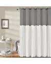 Lush Decor Fashion Linen Button Shower Curtain In Gray