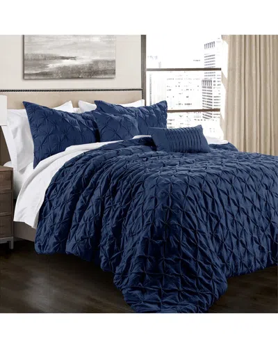 Lush Decor Fashion Ravello Pintuck Comforter In Blue