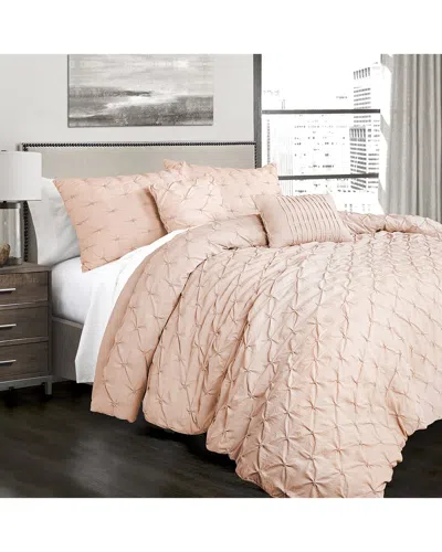 Lush Decor Fashion Ravello Pintuck Comforter In Blush