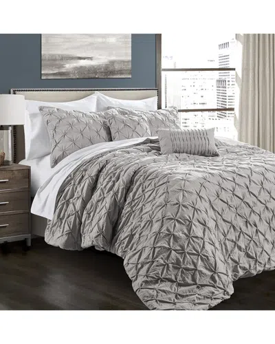 Lush Decor Fashion Ravello Pintuck Comforter In Gray