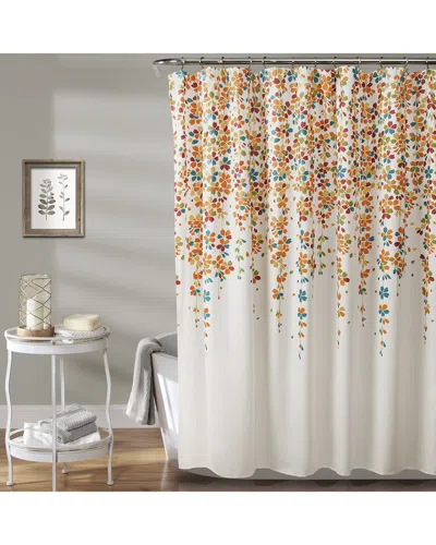 Lush Decor Fashion Weeping Flower Shower Curtain In Blue