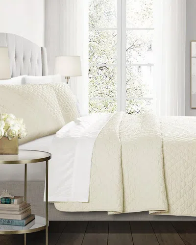 Lush Decor Fashions 3pc Ava Diamond Quilt Set In White