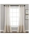 Lush Decor Faux Linen Grommet Colorblock Window Curtain Single Panel In Linen