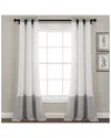 Lush Decor Faux Linen Grommet Colorblock Window Curtain Single Panel In Gray
