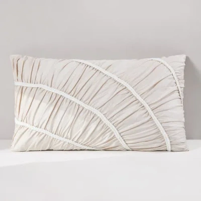 Lush Decor Flora Flow Cotton Pillow Cover In White